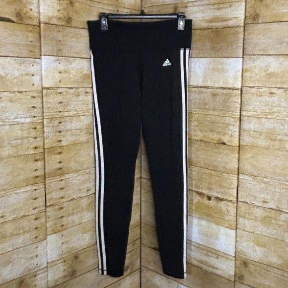 ADIDAS CLIMALITE THREE STRIPE ATHLETIC ACTIVEWEAR ATHLEISURE TRAINING LEGGINGS - Picture 4 of 4